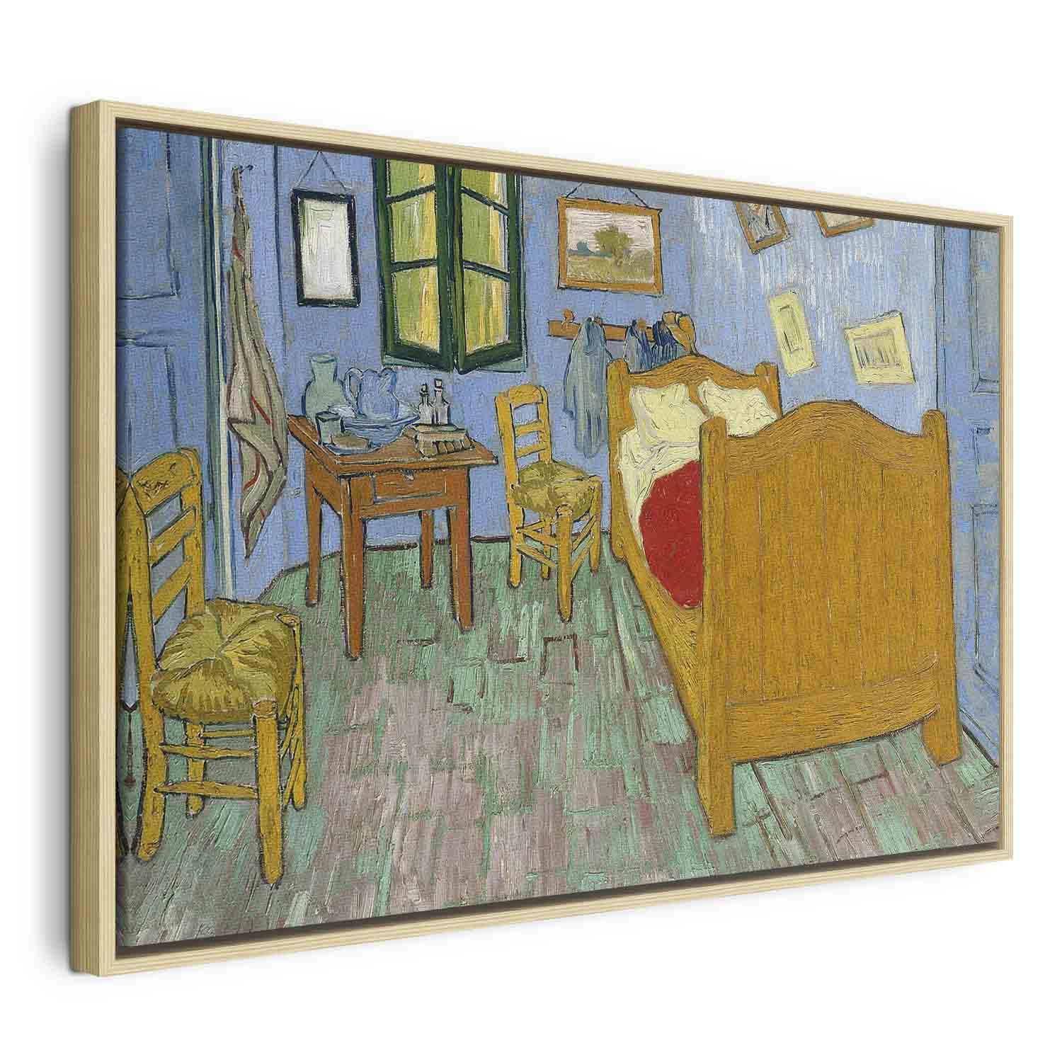 Vincent van Gogh La Chambre de Van Gogh billede på lærred - 120 x 80 cm - I en naturlig træramme billede