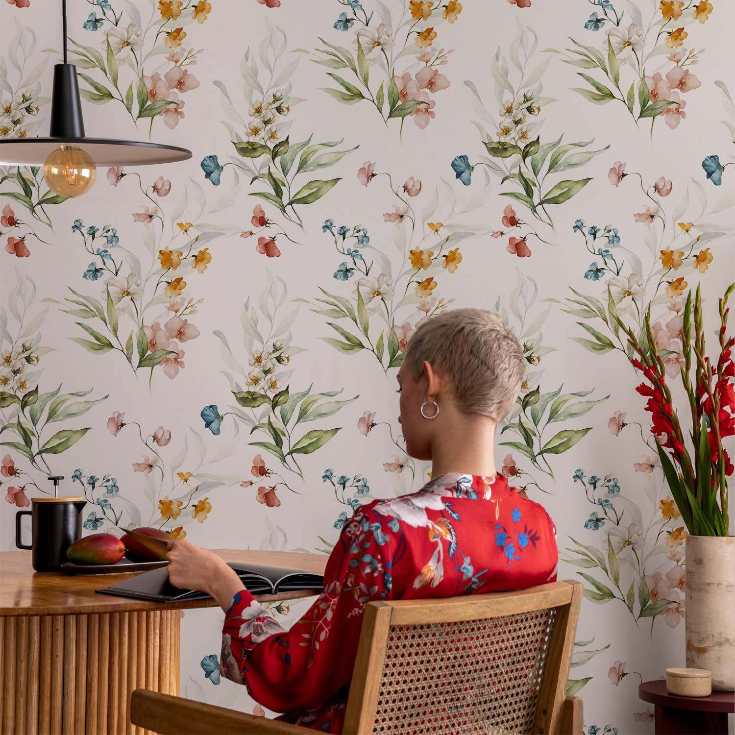 Blomstertapet - Plads i engen - 50 x 1000 cm - Vandtæt billede