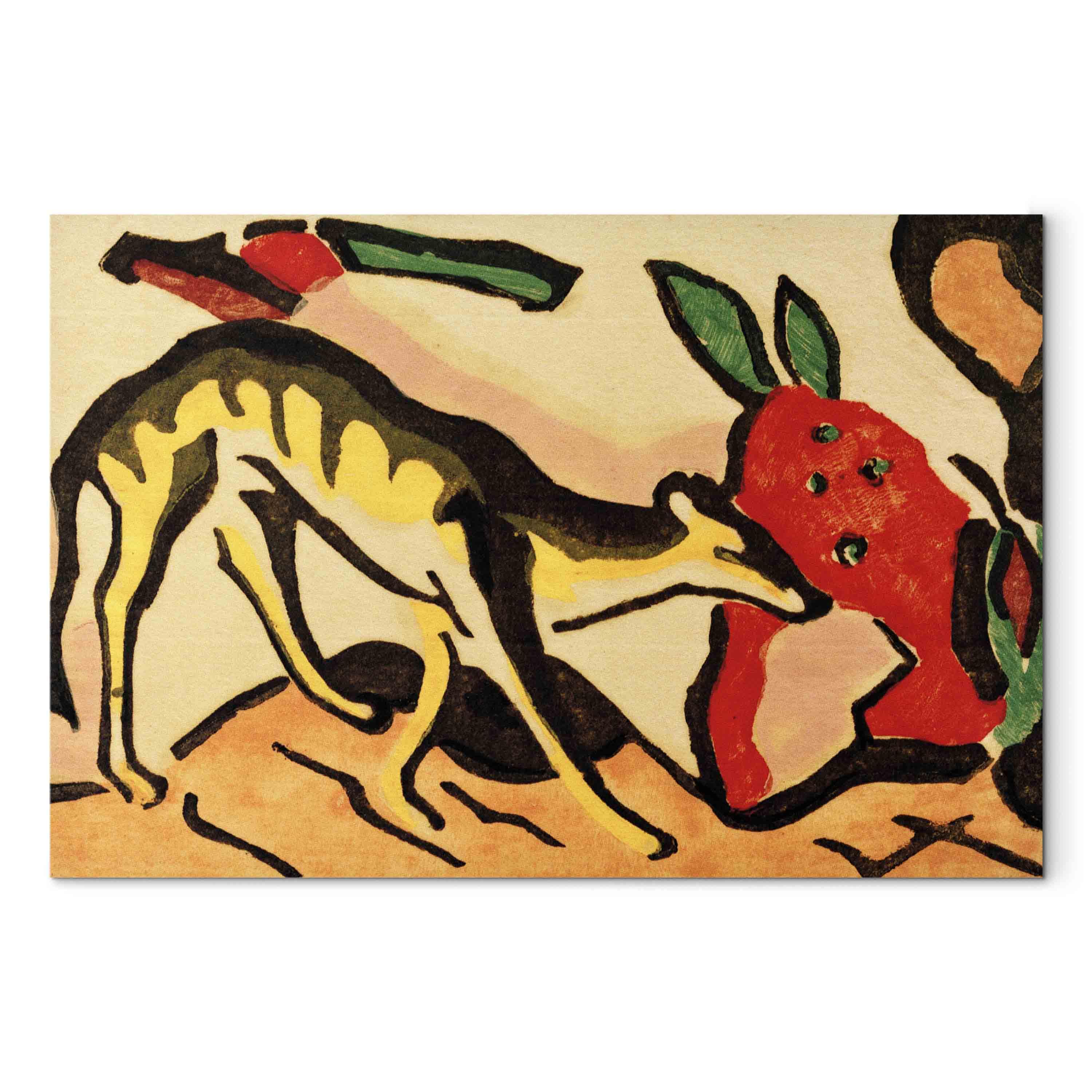 Franz Marc Fabeldyr - billede på lærred med kunstreproduktion - 120 x 80 cm - Akustisk