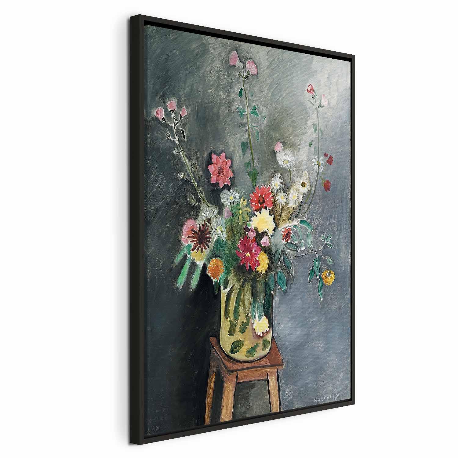 Henri Matisse Billede på lærred - Buket - 60 x 90 cm - I en sort træramme billede