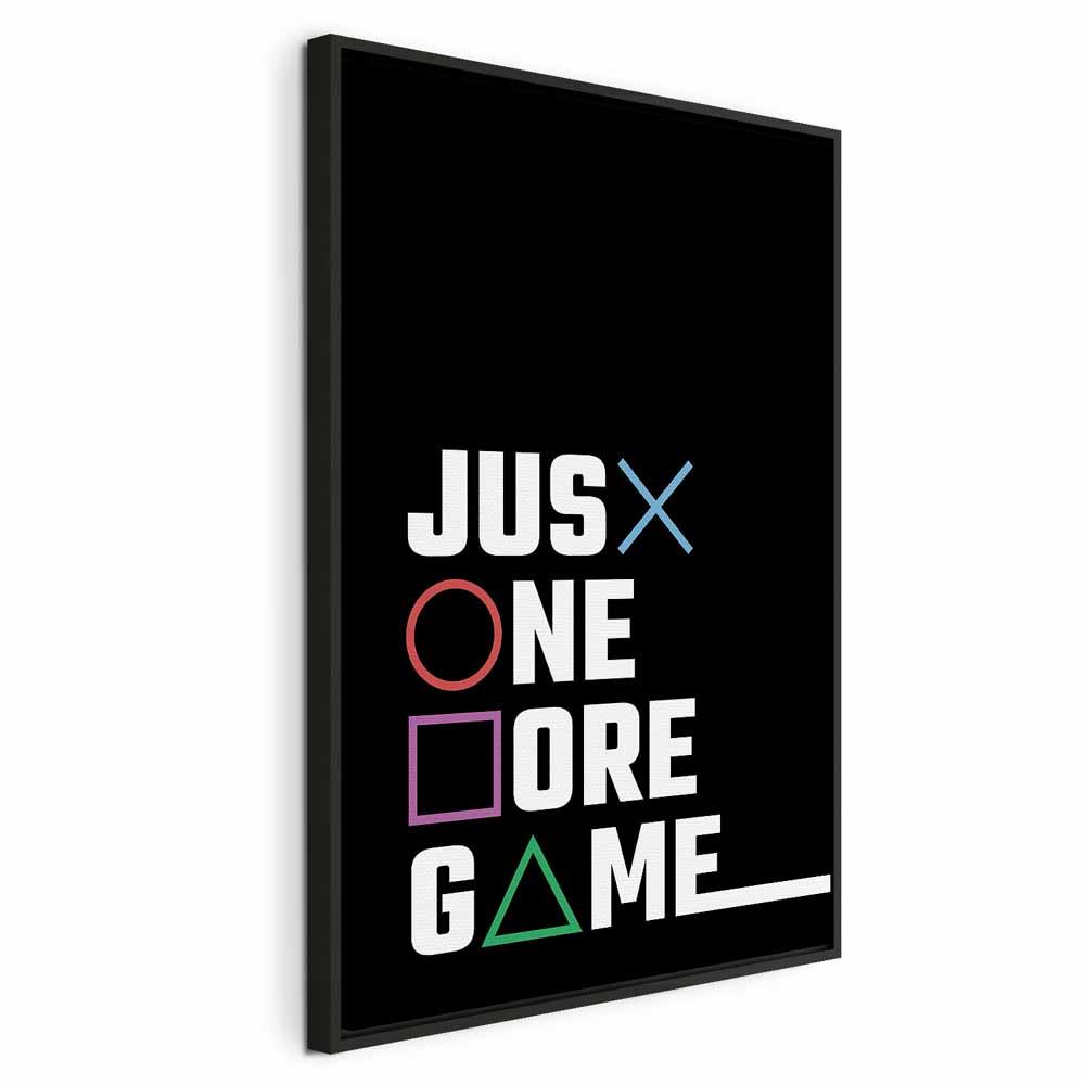 Billede på lærred Binge Gaming vægdekoration - 60 x 90 cm - I en sort træramme