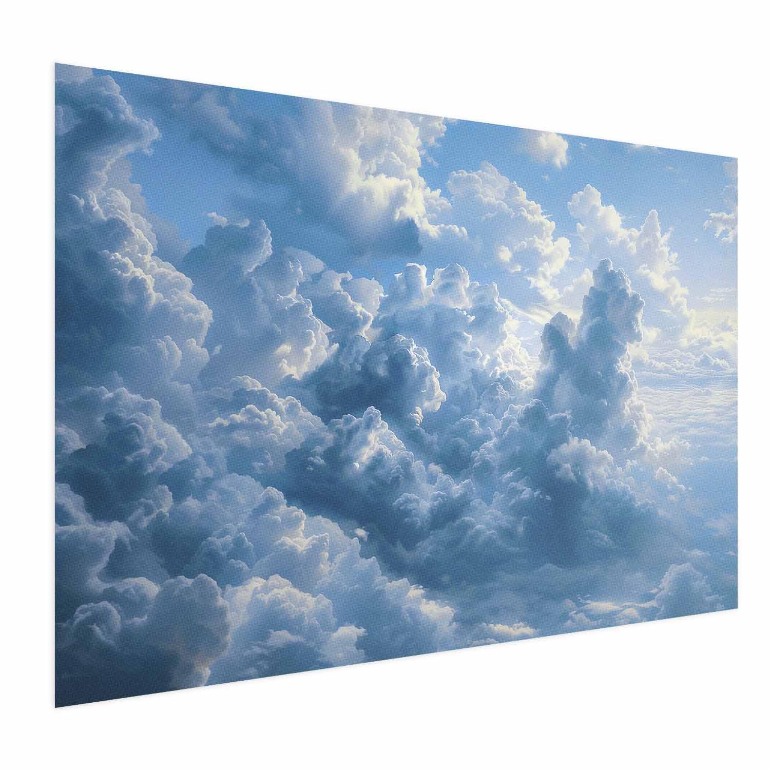 Plakat - Ocean in the Air: Bølgende skyer i morgenlysets skær, abstrakt vægplakat - 90 x 60 cm - Uden ramme