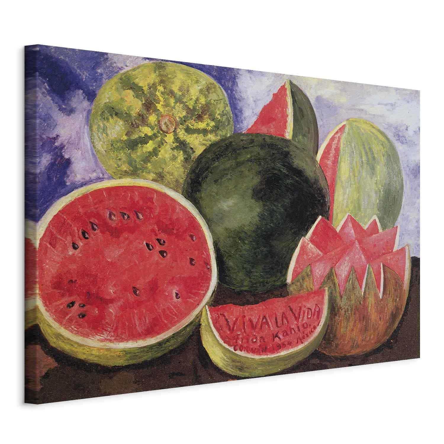 Frida Kahlo Viva la Vida billede på lærred - 120 x 80 cm - På italiensk lærred billede