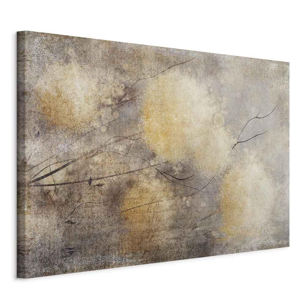 Lærredsbillede Sunny Buds - abstrakt vægdekoration i bredt format - 120 x 80 cm - Standard
