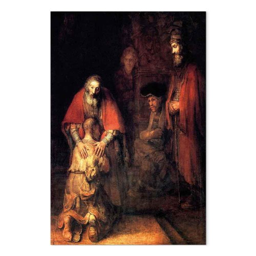 Rembrandt billede på lærred - Den fortabte søns hjemkomst