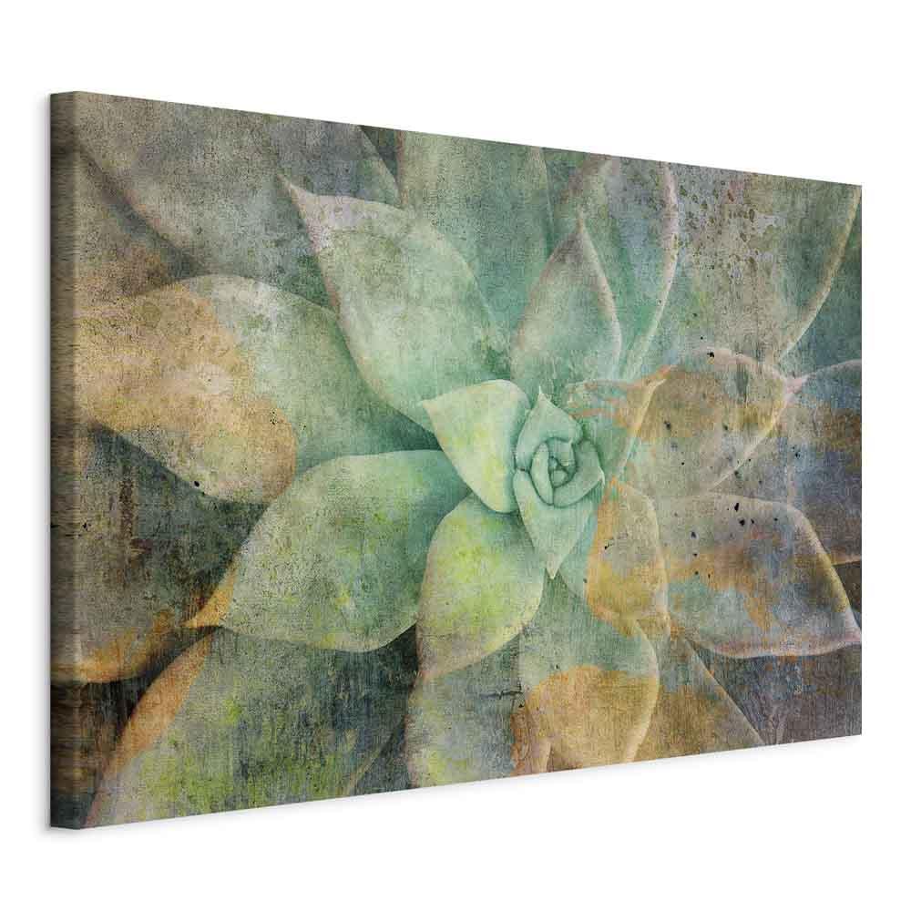 Lærredsbillede Blooming Tones Wide - blomstermotiv til væg - 120 x 80 cm - Standard