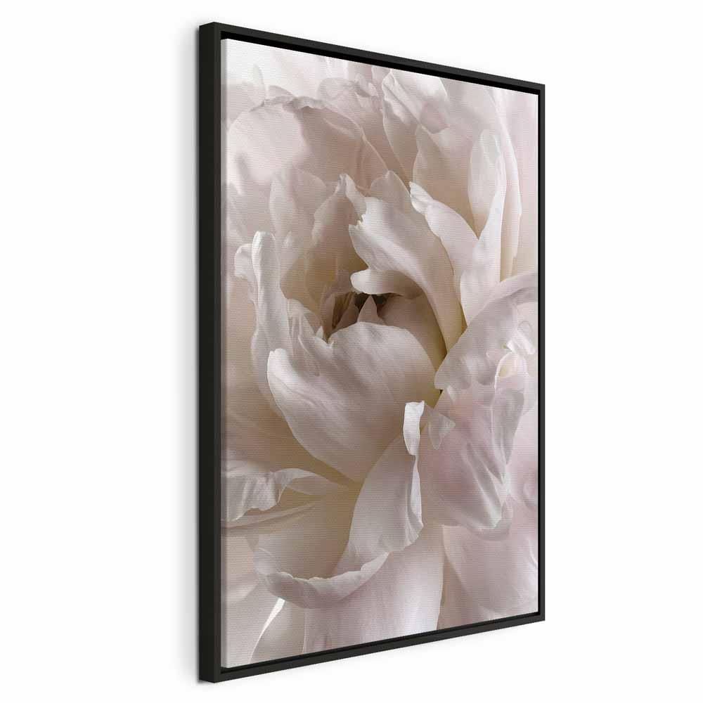 Lærredsbillede Fluffy Distraktion - lodret blomsterbillede - 80 x 120 cm - I en sort træramme