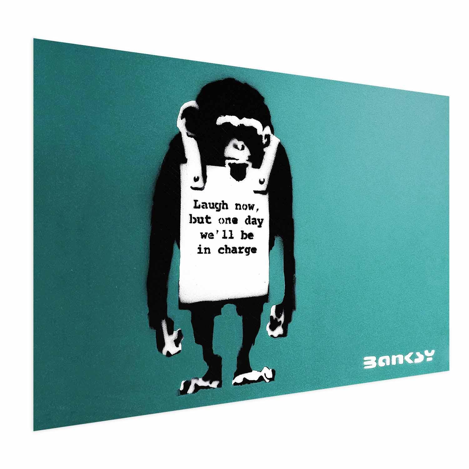 Plakat - Ond abe, gadekunstplakat med graffiti-motiv - 60 x 40 cm - Uden ramme
