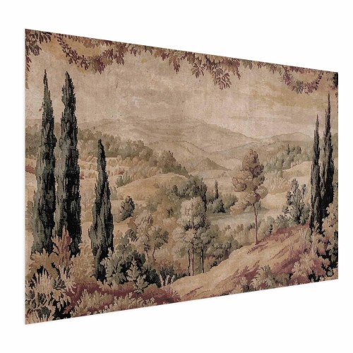 Landskabsplakat Mediterranean Landscape - gammelt tapet med bakke og sø