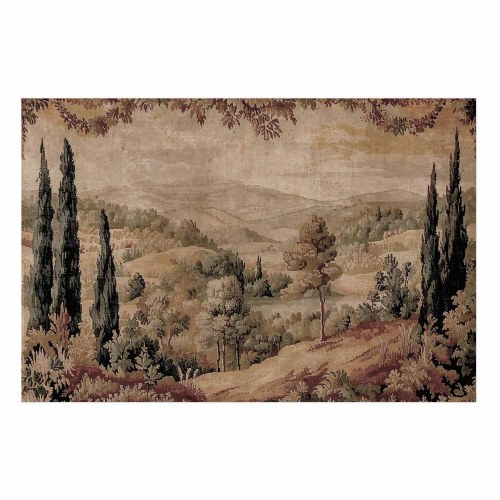 Landskabsplakat Mediterranean Landscape - gammelt tapet med bakke og sø
