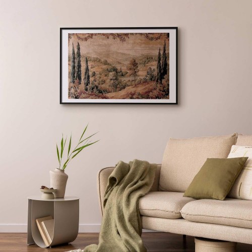 Landskabsplakat Mediterranean Landscape - gammelt tapet med bakke og sø