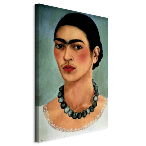 Frida Kahlo Selvportræt med Perlekæde - billede på lærred