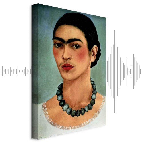 Frida Kahlo Selvportræt med Perlekæde - billede på lærred