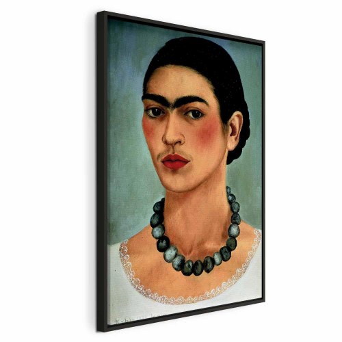 Frida Kahlo Selvportræt med Perlekæde - billede på lærred