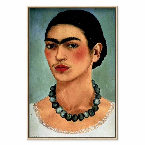Frida Kahlo Selvportræt med Perlekæde - billede på lærred