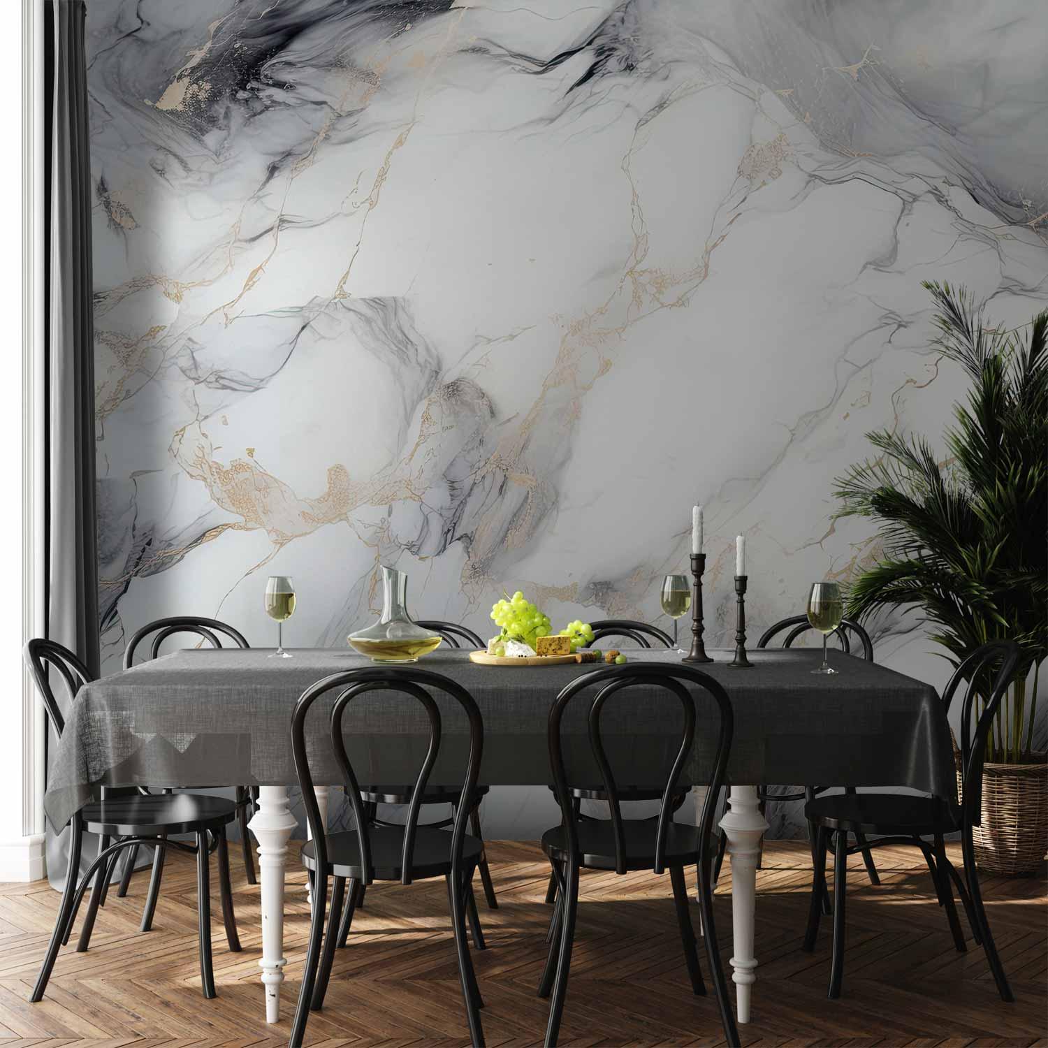 Fototapet Elegant Marmor i Neutrale Farver - 300 x 210 cm - Vandtæt billede