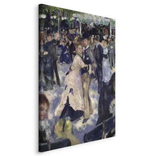 Pierre-Auguste Renoir billede på lærred - Le Moulin de la Galette, detalje af danserne