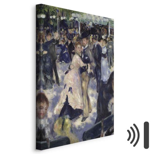 Pierre-Auguste Renoir billede på lærred - Le Moulin de la Galette, detalje af danserne