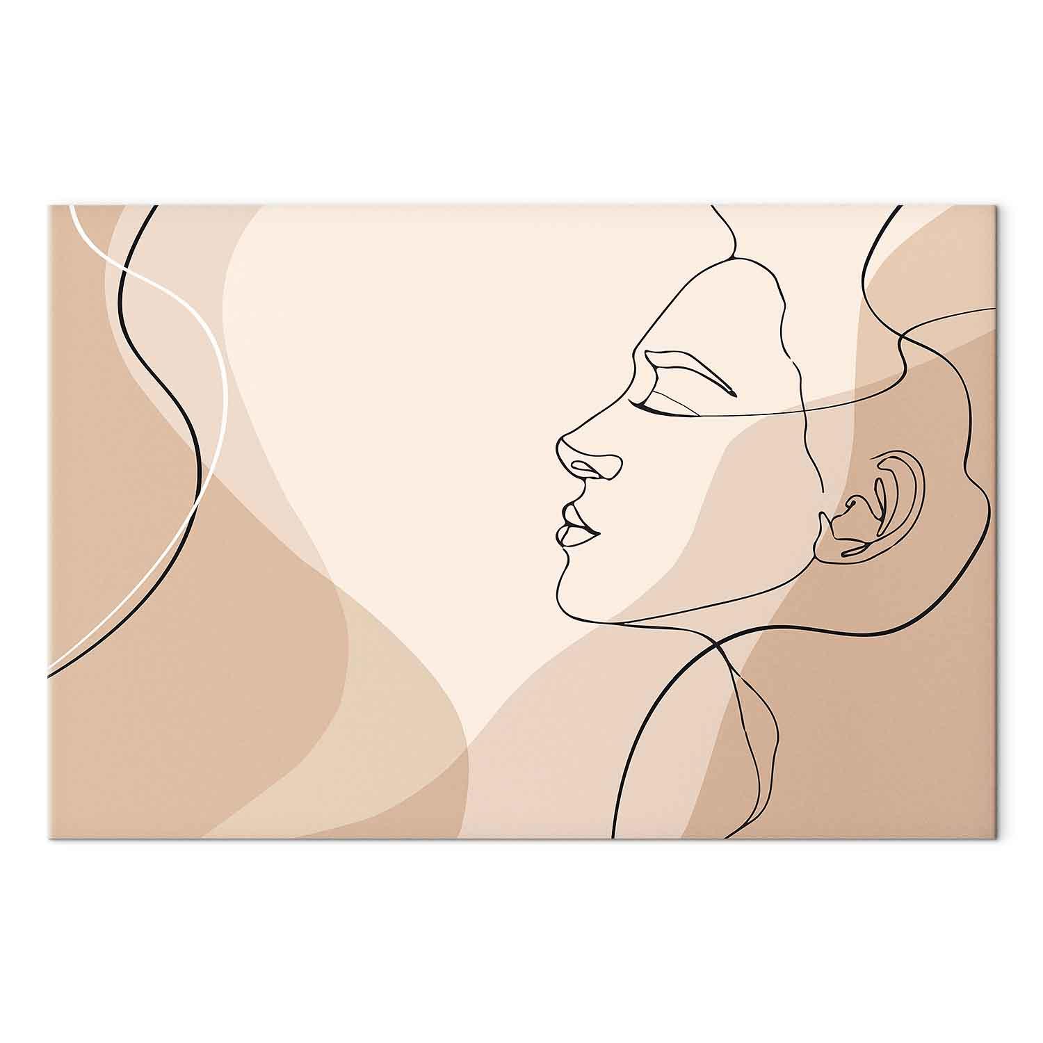 Lærredsbillede Feminin linje med menneskemotiv - 120 x 80 cm - Akustisk billede