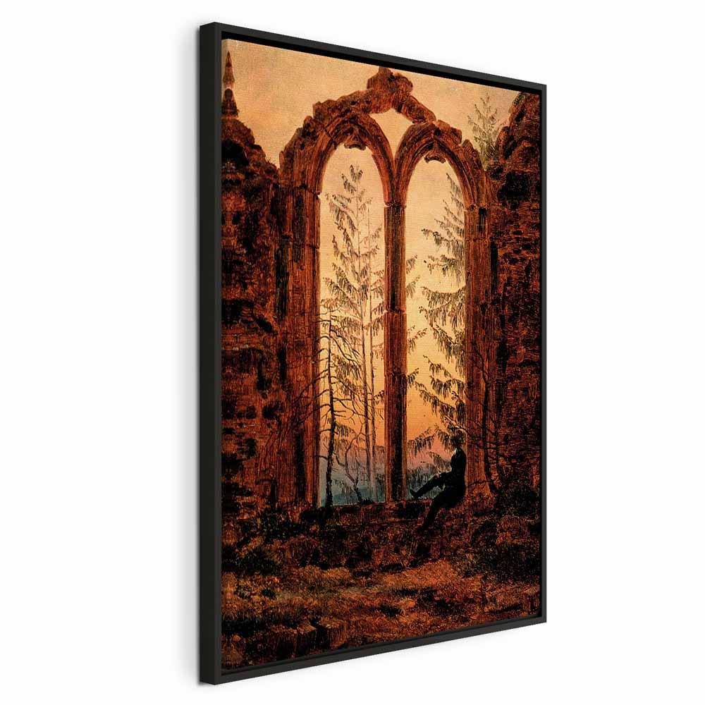 Caspar David Friedrich Drømmeren billede på lærred - 40 x 60 cm - I en sort træramme billede
