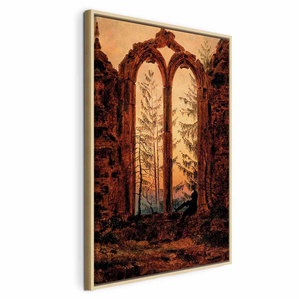 Caspar David Friedrich Drømmeren billede på lærred - 40 x 60 cm - I en naturlig træramme billede