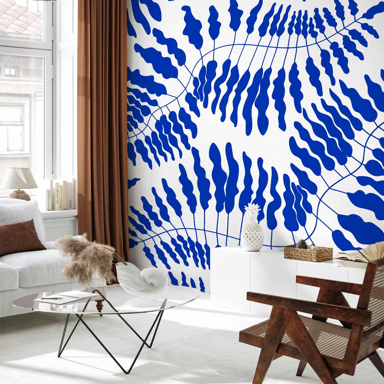 Fototapet Blå Bregne - 500 x 350 cm - Standard