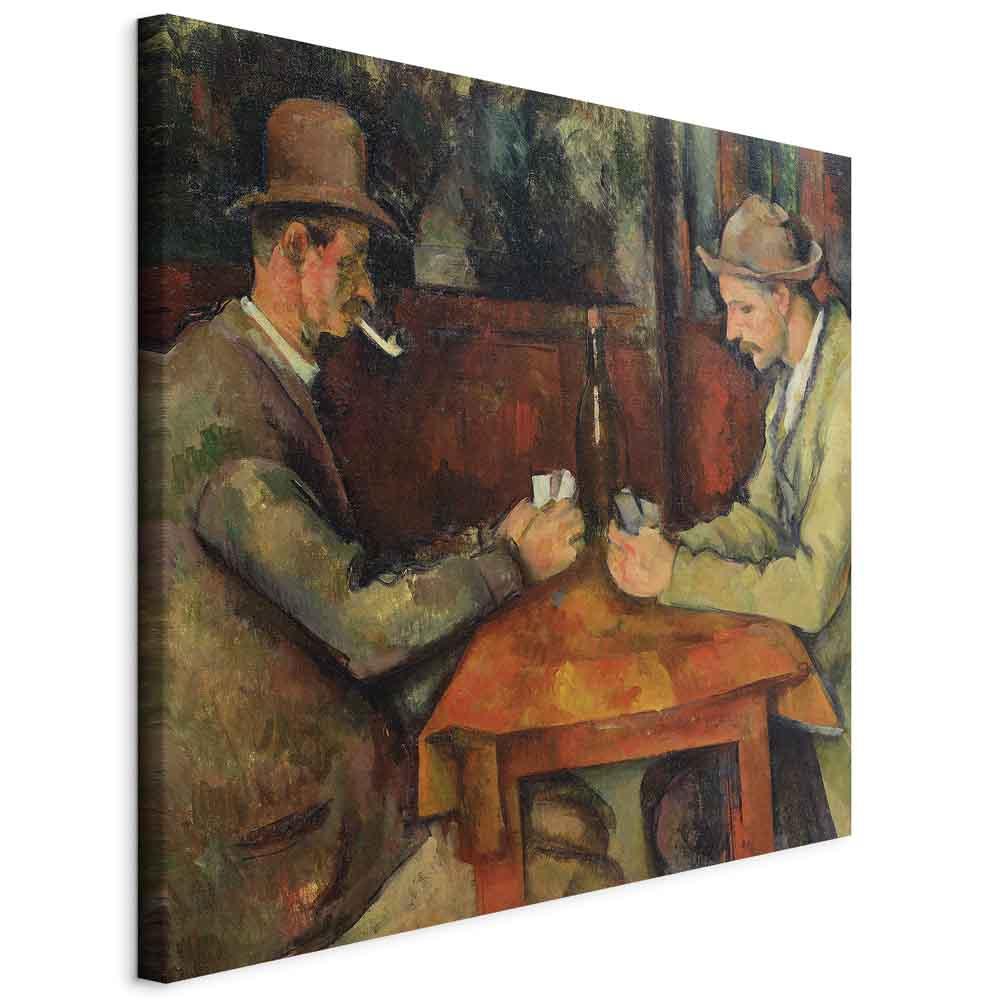 Billede på lærred - Paul Cézanne - Kortspillerne reproduktion - 60 x 60 cm - Standard