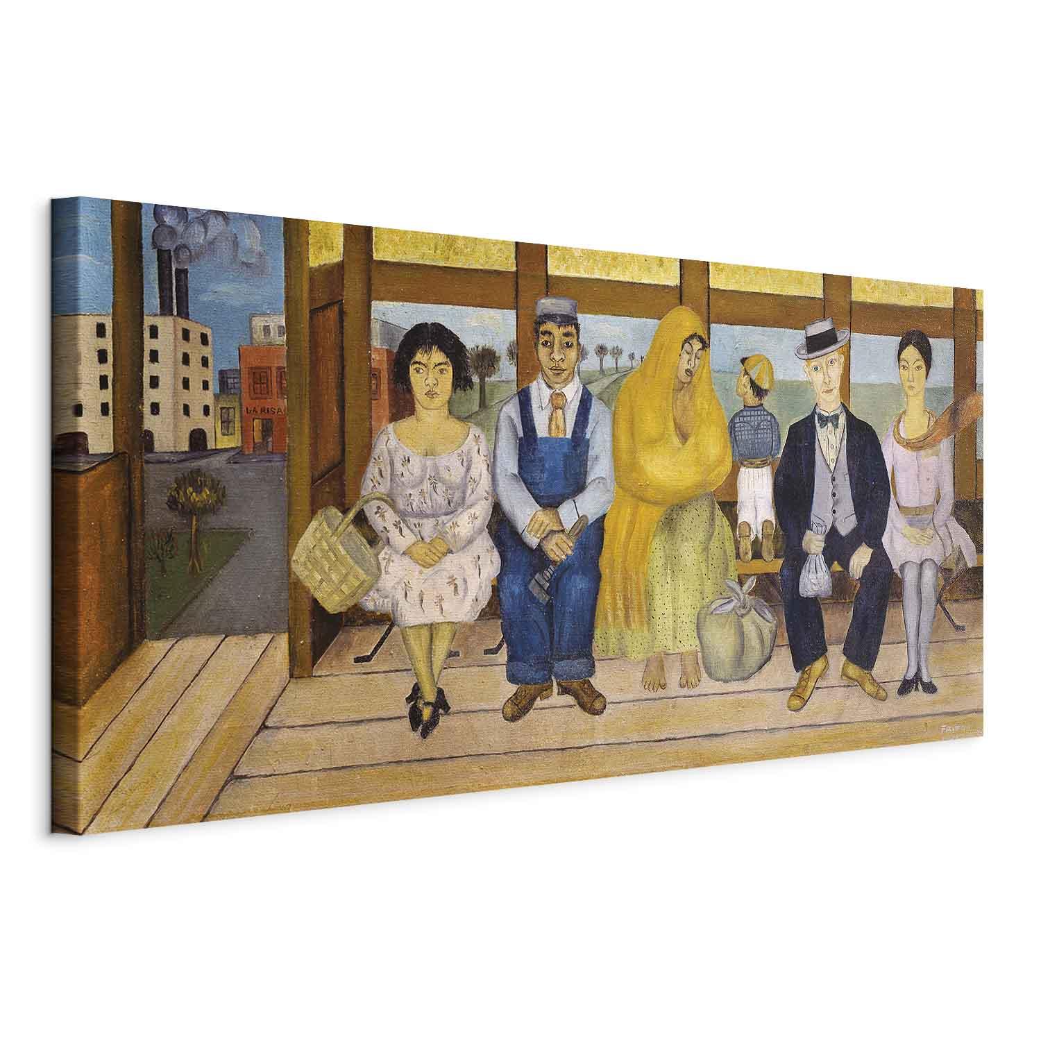 Lærredsbillede Frida Kahlo - The Bus, reproduktion til væg med tryk på kanterne - 60 x 30 cm - Standard