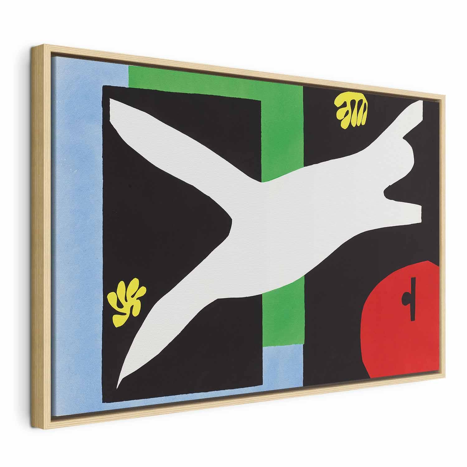 Henri Matisse lærredsbillede - Svømmeren i akvariet fra Jazz - 90 x 60 cm - I en naturlig træramme