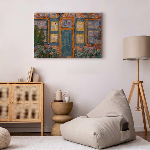 Piet Mondrian Hus i sollys billede på lærred