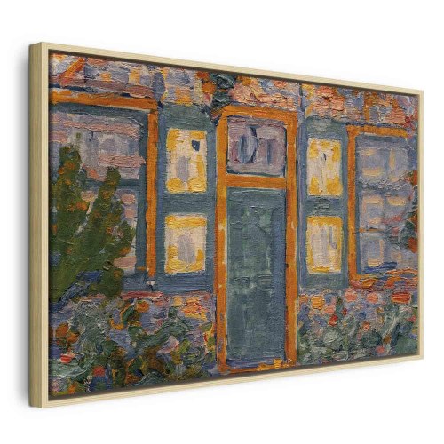 Piet Mondrian Hus i sollys billede på lærred