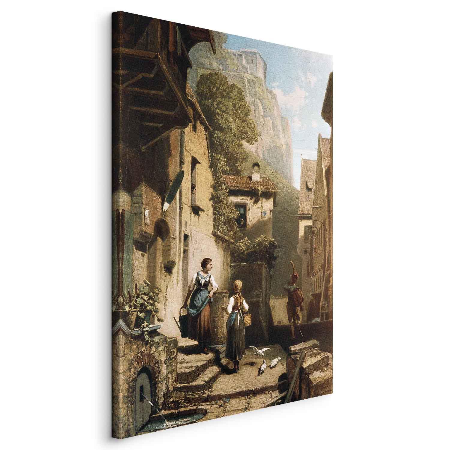 Lærredsbillede - Carl Spitzweg - Im Dachstübchen reproduktion til vægdekoration - 80 x 120 cm - Standard