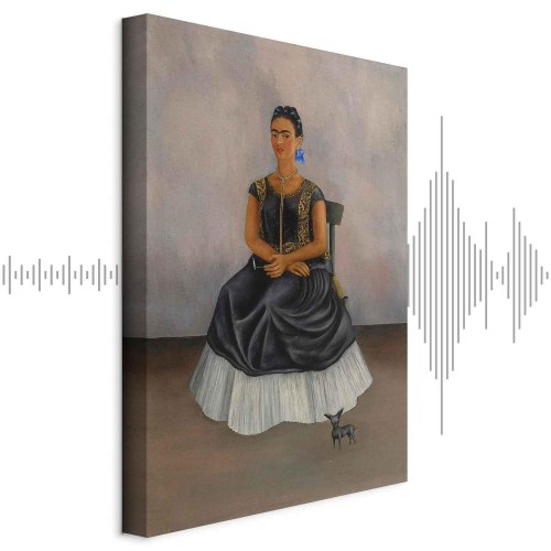 Frida Kahlo Itzcuintli-hund med mig billede på lærred