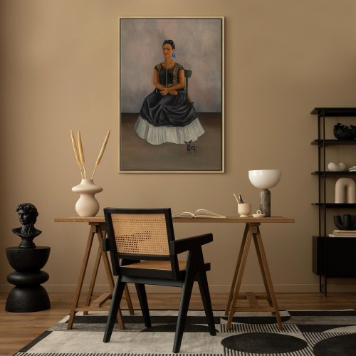 Frida Kahlo Itzcuintli-hund med mig billede på lærred