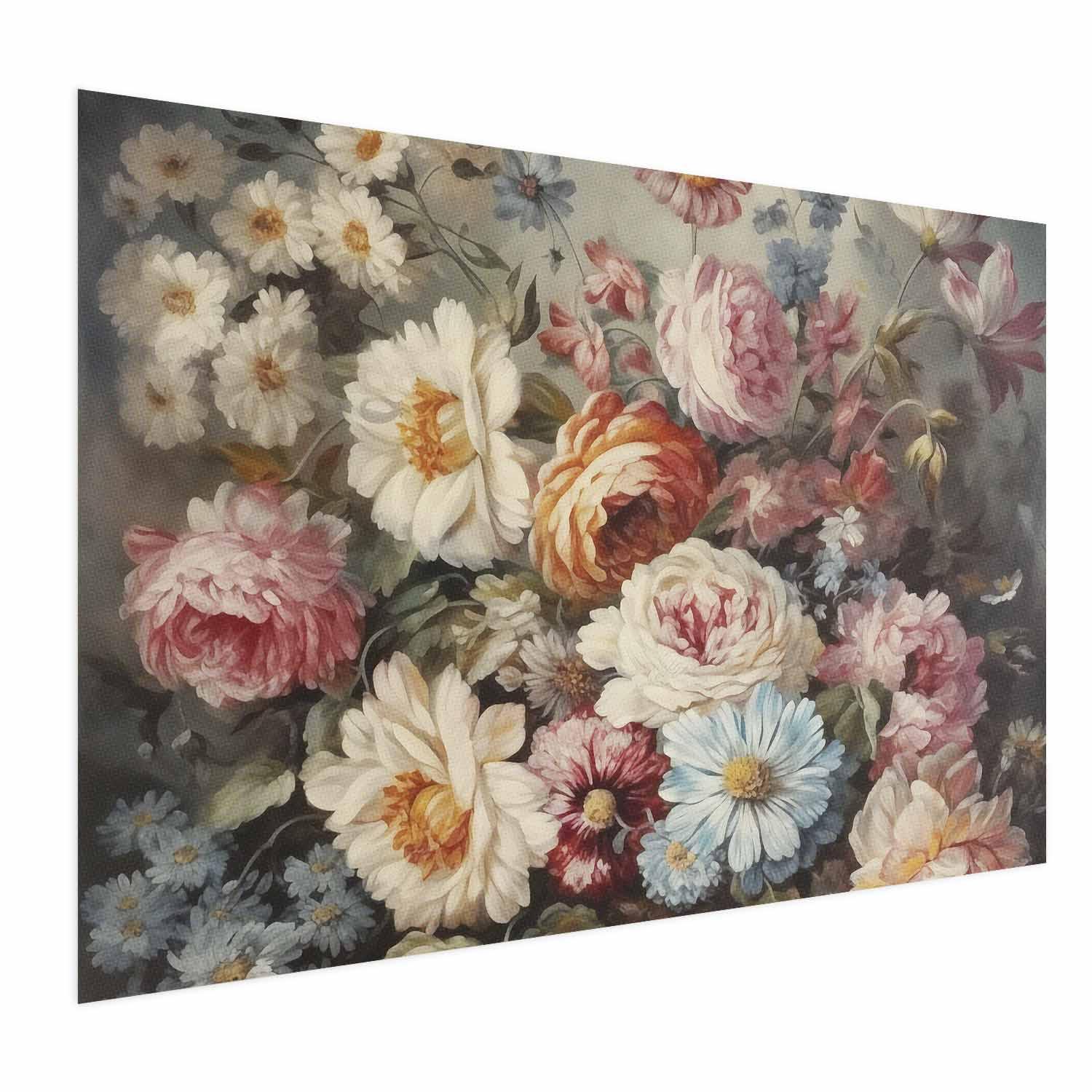 Blomsterplakat - Duften af Haveblomster - 60 x 40 cm - Uden ramme
