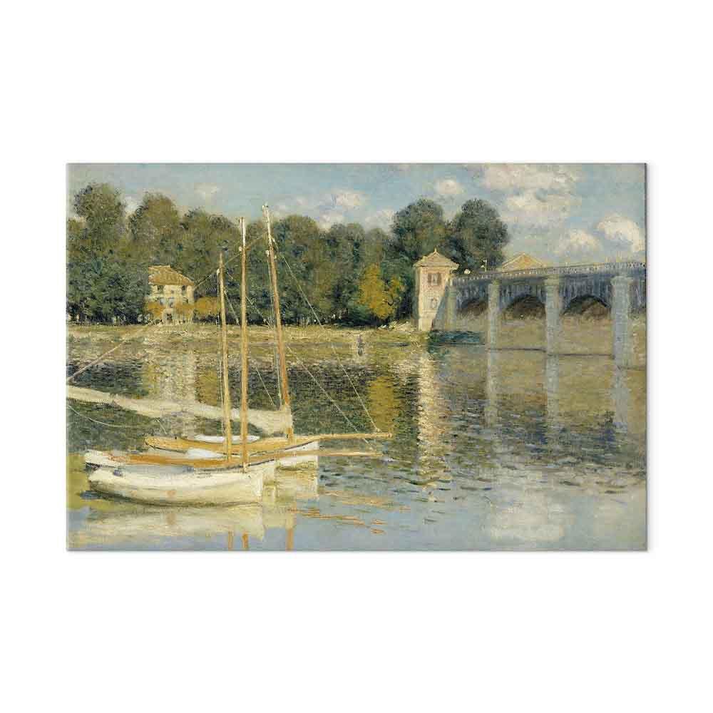 Lærredsbillede med Claude Monet - Broen ved Argenteuil, reproduktion til vægdekoration - 60 x 40 cm - Akustisk
