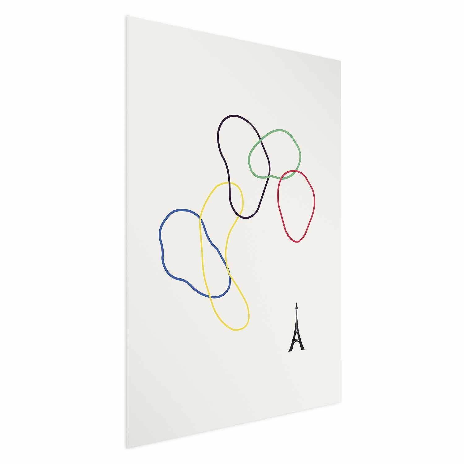 Abstrakt plakat Colorful Circles - digital grafik i minimalistisk stil til væggen - 60 x 90 cm - Uden ramme