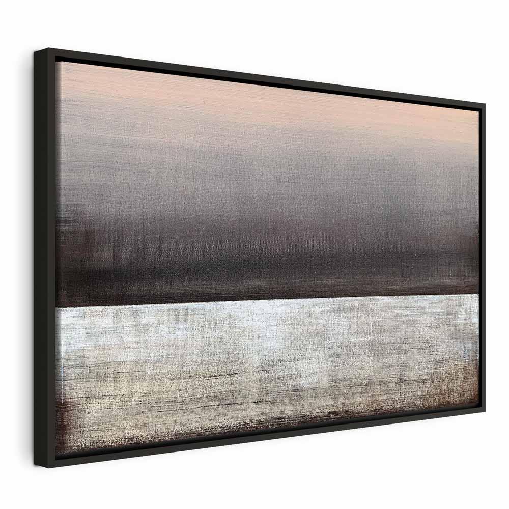 Lærredsbillede Pink Dawn - abstrakt billede i bredt format, 1 del til vægdekoration - 120 x 80 cm - I en sort træramme