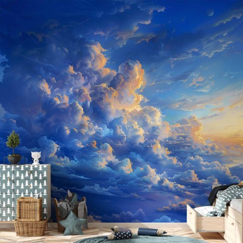 Fototapet med himmel og skyer - kunstnerisk skylandskab