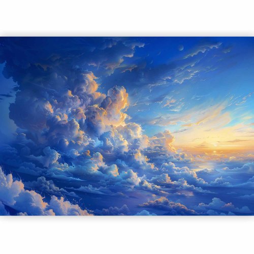 Fototapet med himmel og skyer - kunstnerisk skylandskab