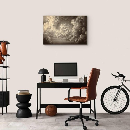 Lærredsbillede med skyer - Hvisken af oplyste skyer, 120 x 80 cm