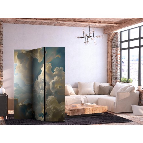 Skærmvæg med skymotiv 3-paneler 135 x 172 cm
