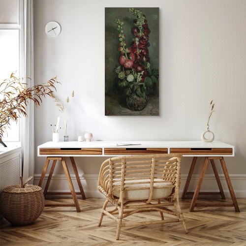 Vincent van Gogh billede på lærred - Vase med stokroser reproduktion