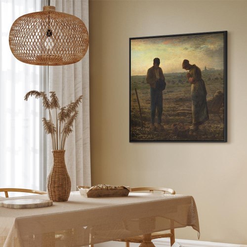 Jean-François Millet Angelus billede på lærred 40 x 40 cm
