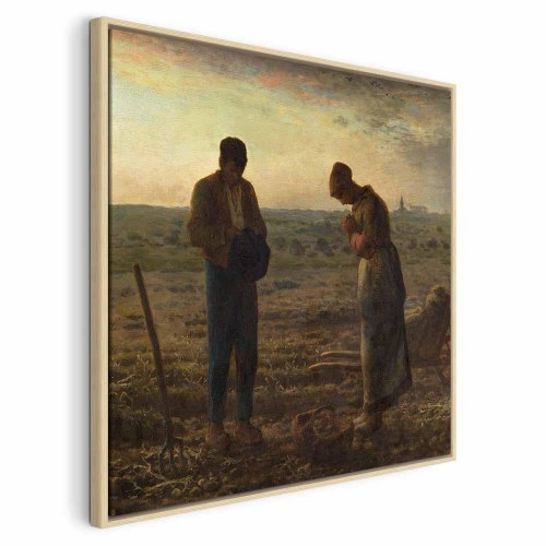 Jean-François Millet Angelus billede på lærred 40 x 40 cm