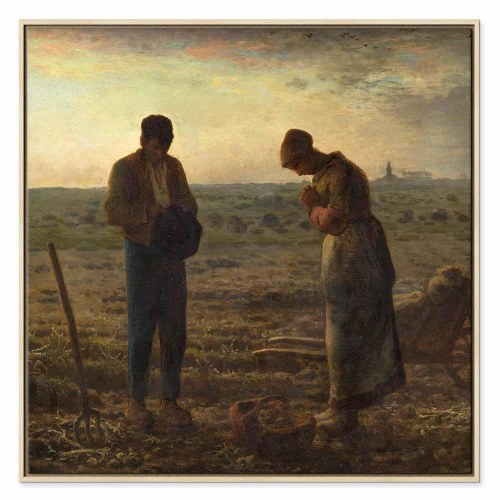 Jean-François Millet Angelus billede på lærred 40 x 40 cm