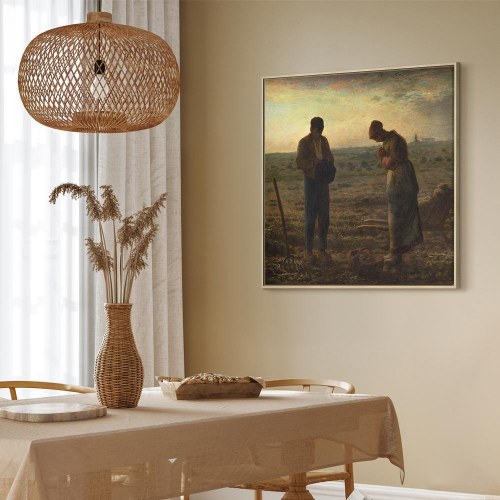 Jean-François Millet Angelus billede på lærred 40 x 40 cm