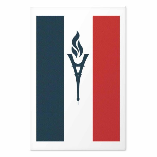 Plakat med fransk flag og fakkel