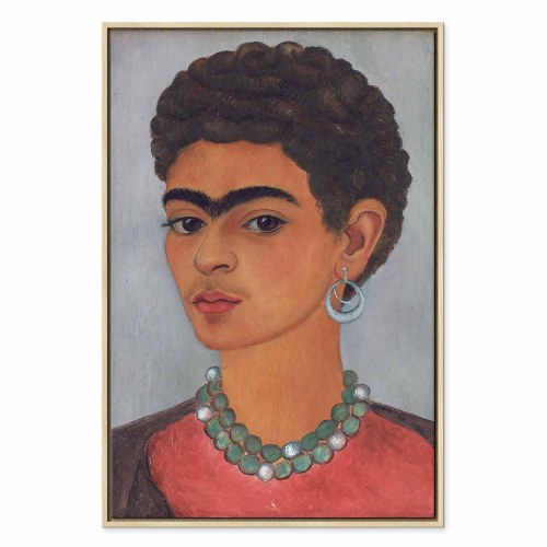 Frida Kahlo Selvportræt med krøllet hår - billede på lærred