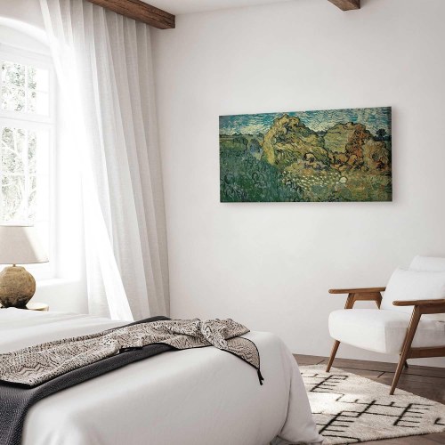 Vincent van Gogh billede på lærred - Mark med hvedestakke 120 x 60 cm